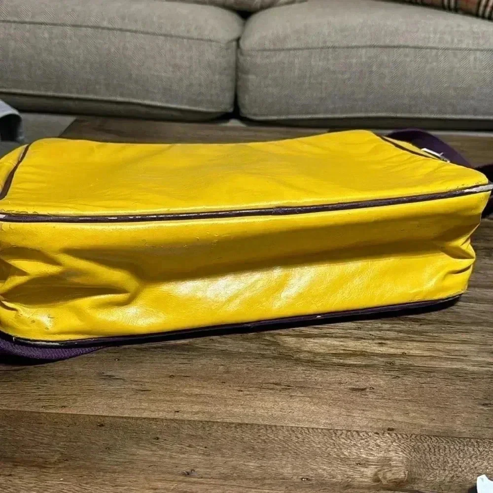vintage yellow purple shoulder crossbody bag computer messenger bag adjustable